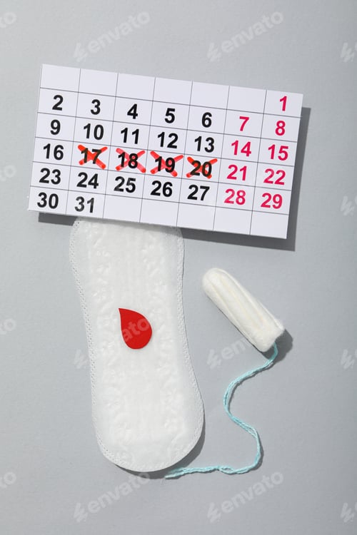 Preview: Hygiene products during the lunar cycle, with a calendar