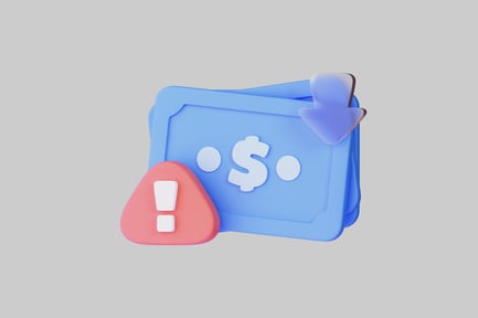 Preview: Money down warning concept
