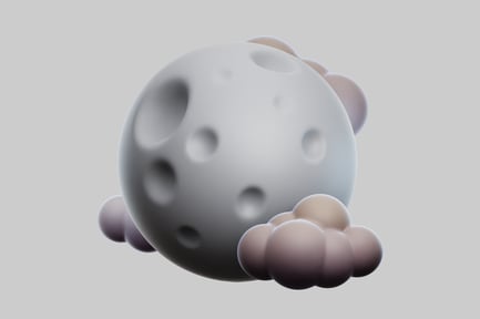 Preview: Whimsical moon with cloud decoration