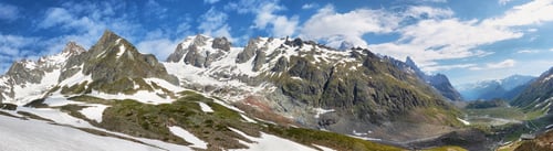 Preview: Glacier and falls in Val Veny, Aosta valley, Italy