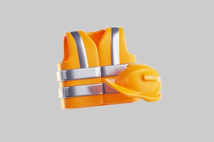Preview: Safety vest and hard hat