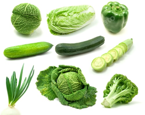 Preview: Page Of Green Vegetables Isolated On White