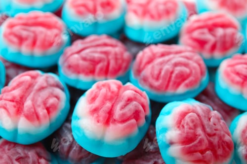 Preview: Delicious colorful candies as background, closeup. Halloween sweets