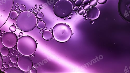 Preview: Abstract Colorful Food Oil Drops Bubbles and spheres Flowing on Water Surface