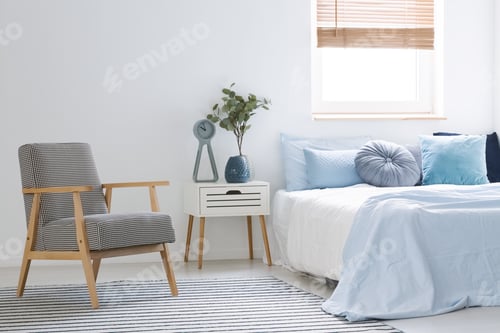 Preview: Relaxing Bedroom Scene with Stylish Furniture