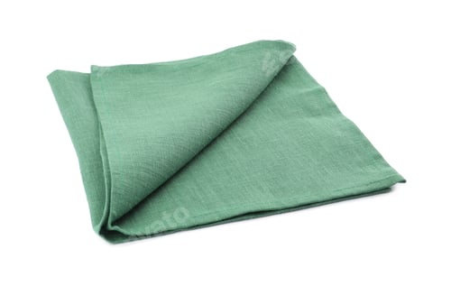 Preview: Green cloth kitchen napkin isolated on white
