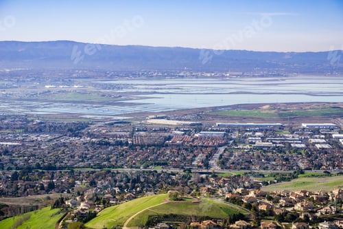 Preview: Aerial view of south San Francisco bay area, Milpitas, California