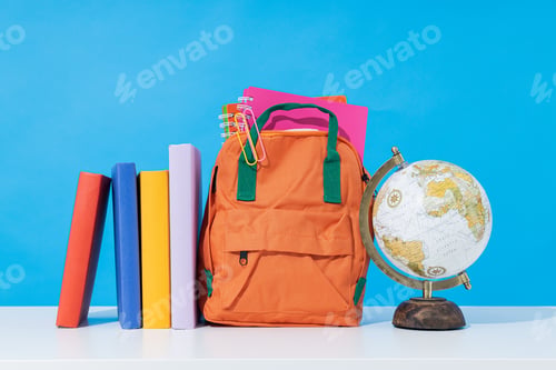 Preview: Concept of school and education and different accessories for school
