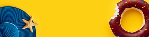 Preview: summer background wallpaper banner inflatable circle summer accessories on yellow background