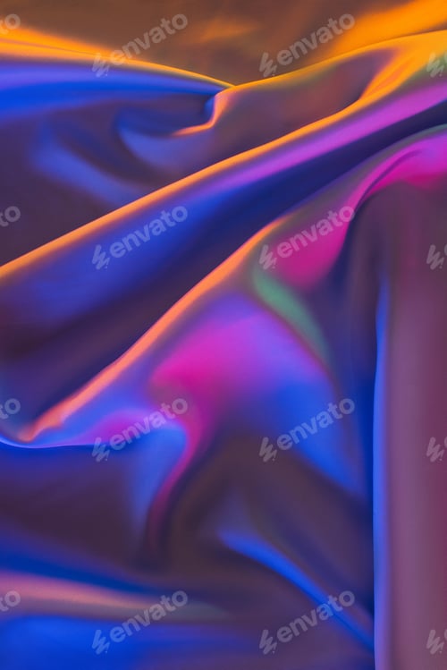 Preview: orange, blue and pink shiny silk fabric background