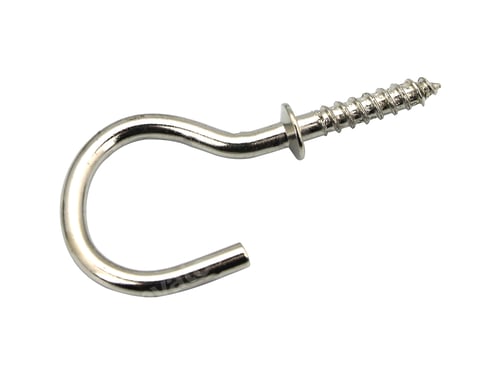 Preview: metallic hook screws isolated on white background