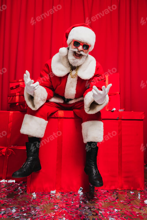 Preview: Santa Claus portrait, Christmas and newyear festive days concepts