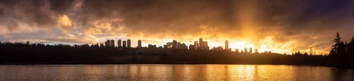 Preview: Burnaby, Greater Vancouver, British Columbia, Canada. Panoramic View of Deer Lake