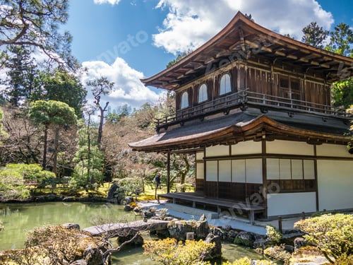 Preview: Closeup shot of Ginkaku-ji Temple in Kyoto, Japan