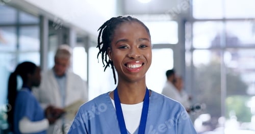 Preview: Woman, doctor and happy portrait for healthcare, hospital or clinic services, confidence and health