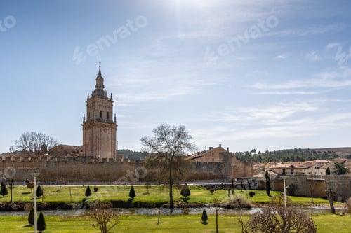 Preview: Facade of the cathedral of Burgo de Osma in Soria, Castilla y Leon, Spain