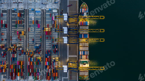 Preview: Container ship global business freight import export logistic transportation.