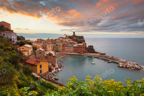 Preview: Vernazza, La Spezia, Liguria, Italy in Cinque Terre at Dus