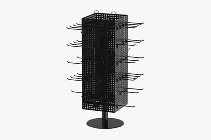 Preview: Rotating Black Metal Display Rack with Hooks
