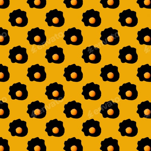 Preview: Eggs With A Black White On A Yellow Background