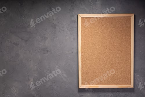 Preview: cork board at concrete painted wall