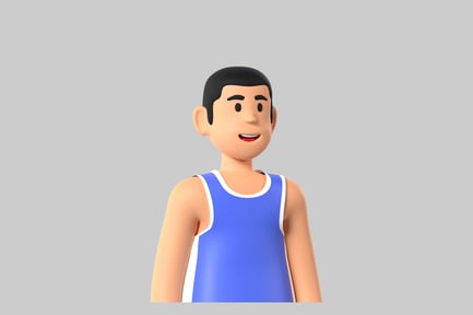 Preview: Cartoon man in blue tank
