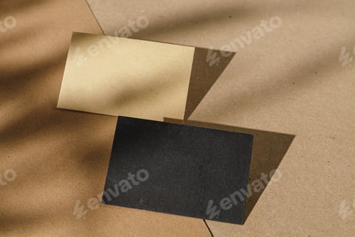 Preview: Foliage shadow on paper background with business card