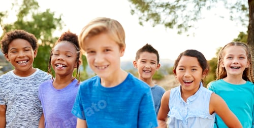 Preview: Portrait Of Multi-Cultural Children Hanging Out With Friends In Countryside Together