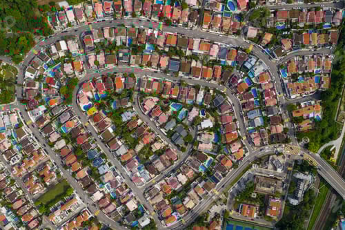 Preview: Tai Po, Hong Kong 17 May 2020: Top view of Hong Kong village