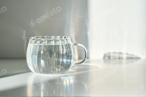 Preview: A glass of clean drinking water in the morning sun.