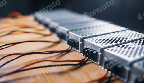 Preview: Close up of the metal mesh cases of power supply
