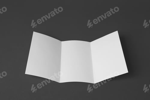 Preview: Blank brochure on dark grey background. Mock up for design