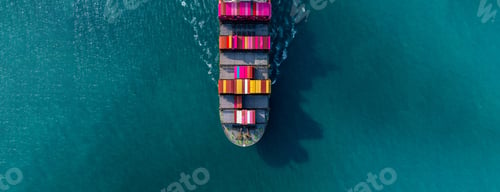 Preview: Aerial view container cargo ship carrying container in import export business logistic