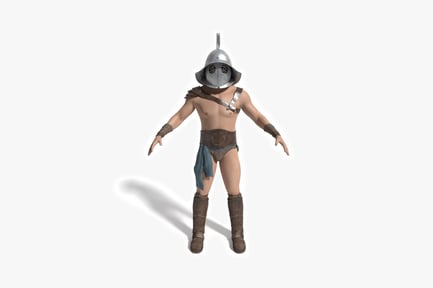 Preview: Roman warrior in armor with extended arms