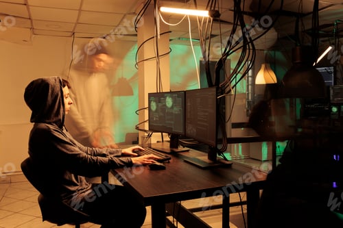 Preview: Female spy hacking network server to steal passwords