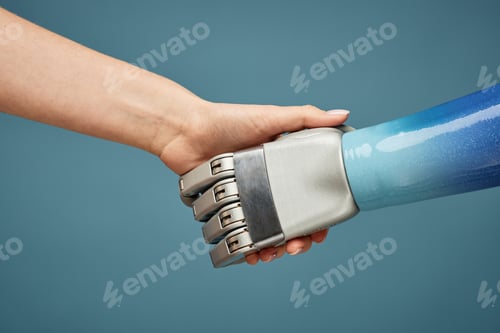 Preview: Person Shaking Hand of Robot