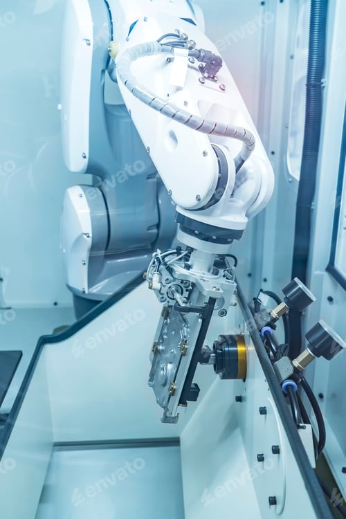 Preview: Robot Machine Tool In Industrial Manufacture Plant,Smart Factory Industry 4.0 Concept.