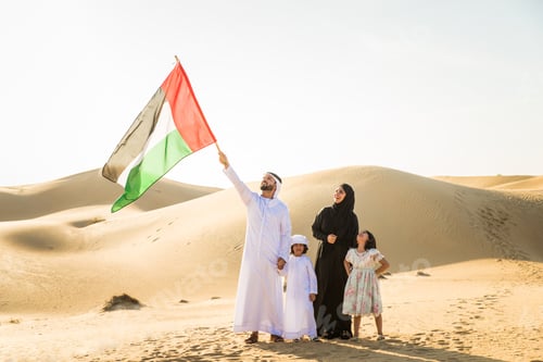 Preview: Arabian family in the desert