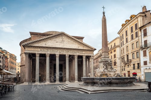 Preview: The ancient building of Pantheon in peaceful morning