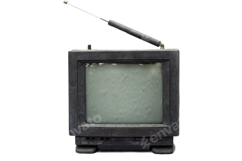 Preview: Very old television at white background