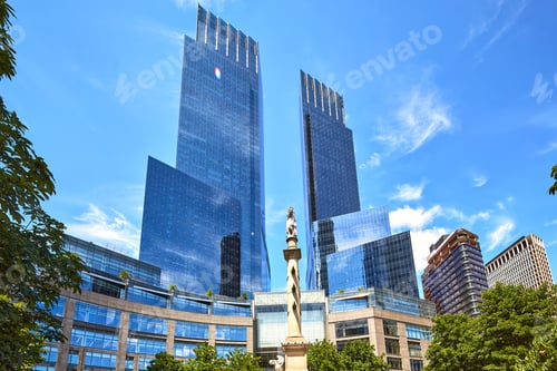 Preview: Columbus Circle and skyscrapers around