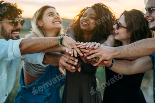Preview: Friends holding hands together