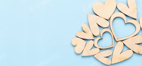 Preview: Valentines day wooden hearts