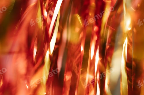 Preview: Abstract atmospheric background of tinsel with bokeh.
