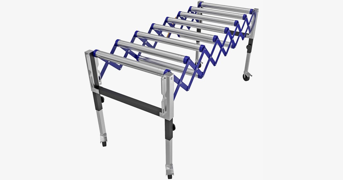 Six-bar metal rack on wheels 3D, Incl. bars & metal - Envato