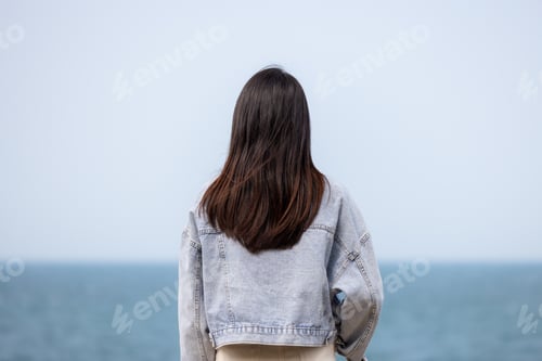 Preview: Woman enjoy the sea ocean view