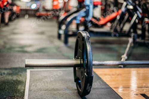 Preview: Barbell on ground in gym
