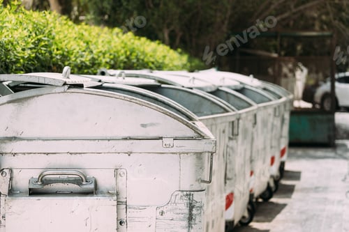 Preview: Waste containers on wheels for separate collection of garbage. Containers for temporarily storing