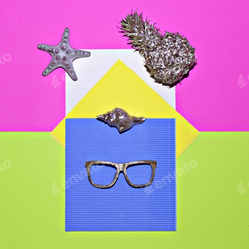 Preview: Tropical beach set minimal. vacation party time Silver Set