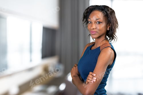 Preview: Confident Woman Poses in Professional Business Portrait